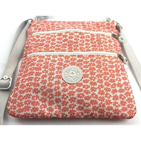 Kipling Keiko Crossbody Bag Poppy Spray Flowers Handbag With Monkey Charm - Picture 6 of 11